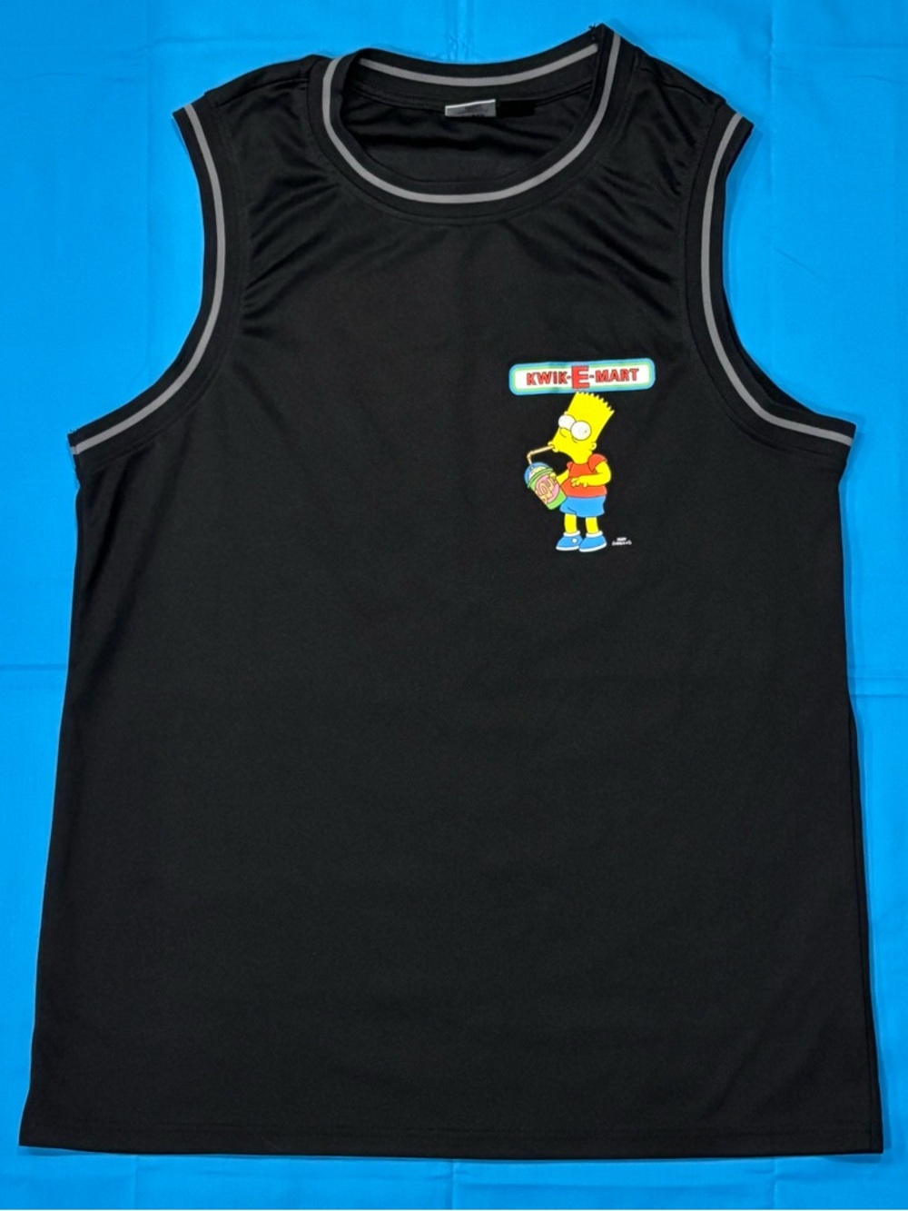 The Simpsons Kwik-E-Mart Basketball Jersey Bart Squishee Graphic Tank Medium